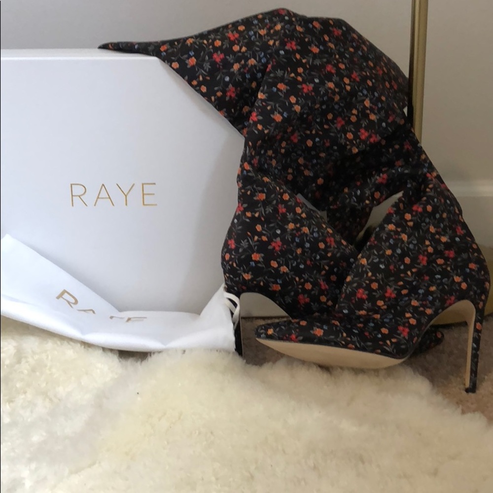 RAYE Floral Thigh High Boots